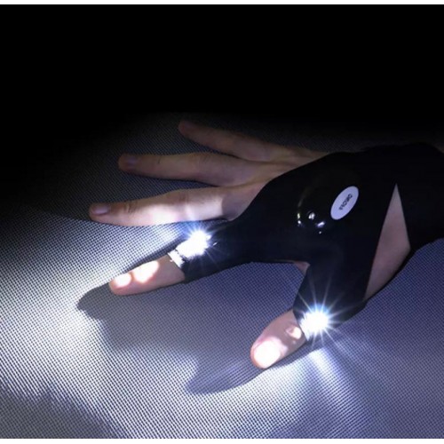 Led ışıklı gece balıkçılık eldiveni